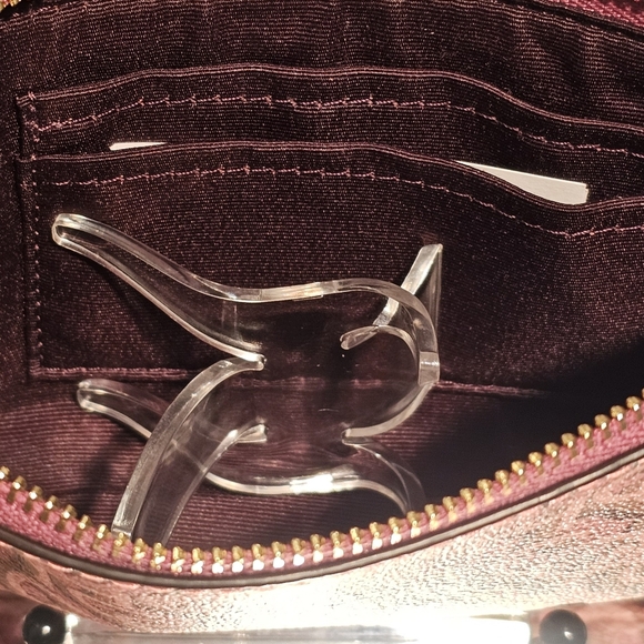 Coach Im/Rouge Pink Leather Corner  Zip Wristlet - Picture 8 of 9